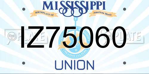 IZ75060 Mississippi License Plate