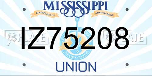 IZ75208 Mississippi License Plate