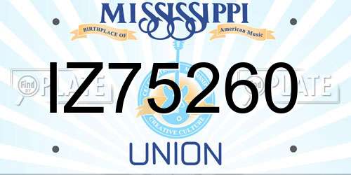 IZ75260 Mississippi License Plate