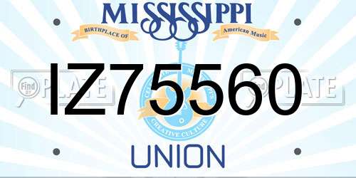 IZ75560 Mississippi License Plate
