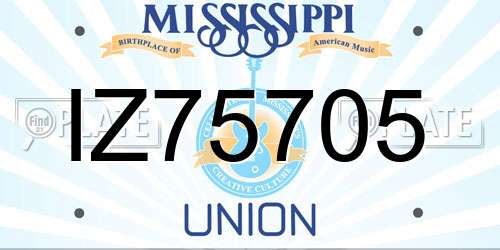 IZ75705 Mississippi License Plate