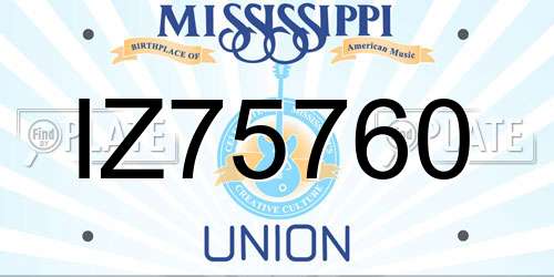 IZ75760 Mississippi License Plate