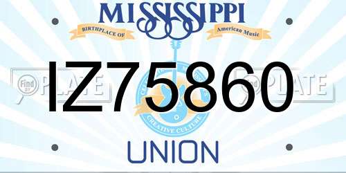 IZ75860 Mississippi License Plate