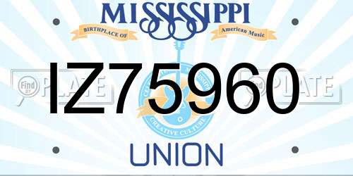 IZ75960 Mississippi License Plate