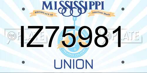 IZ75981 Mississippi License Plate