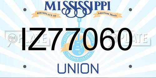 IZ77060 Mississippi License Plate