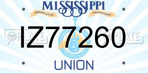 IZ77260 Mississippi License Plate