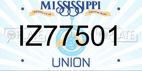 IZ77501 Mississippi License Plate