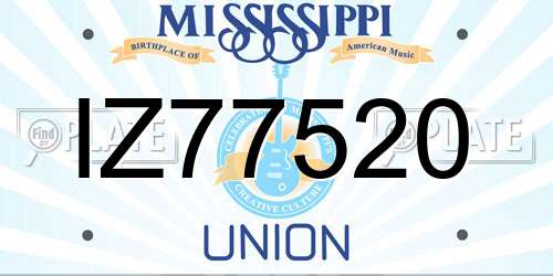 IZ77520 Mississippi License Plate