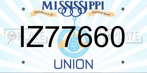 IZ77660 Mississippi License Plate