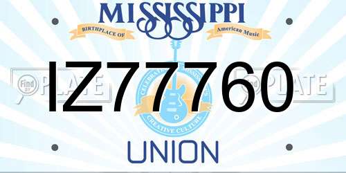 IZ77760 Mississippi License Plate
