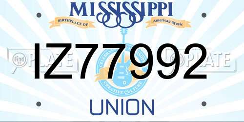 IZ77992 Mississippi License Plate