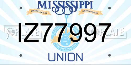 IZ77997 Mississippi License Plate