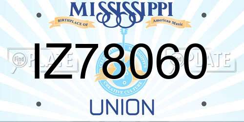 IZ78060 Mississippi License Plate