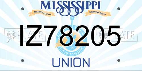 IZ78205 Mississippi License Plate