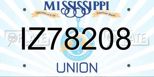 IZ78208 Mississippi License Plate