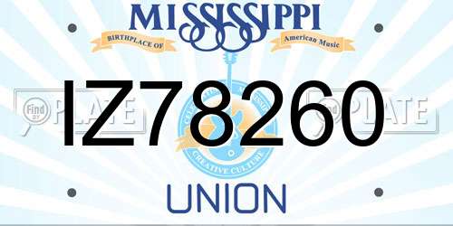 IZ78260 Mississippi License Plate