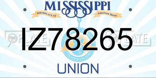 IZ78265 Mississippi License Plate