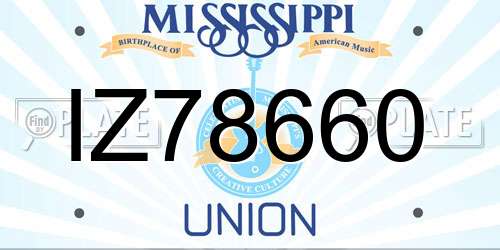 IZ78660 Mississippi License Plate