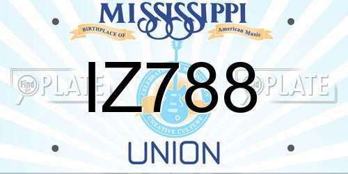 IZ788 Mississippi License Plate