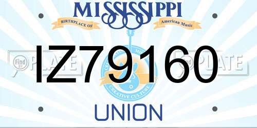 IZ79160 Mississippi License Plate
