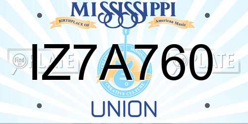 IZ7A760 Mississippi License Plate