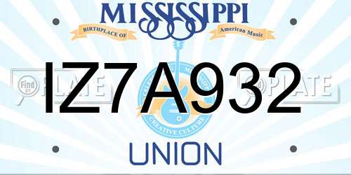 IZ7A932 Mississippi License Plate