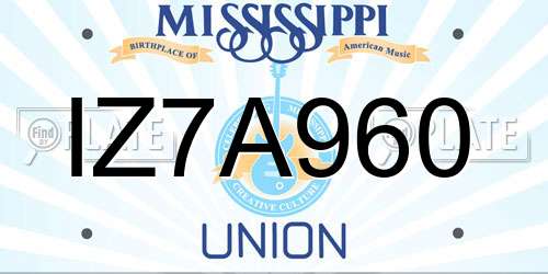 IZ7A960 Mississippi License Plate