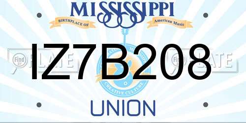 IZ7B208 Mississippi License Plate