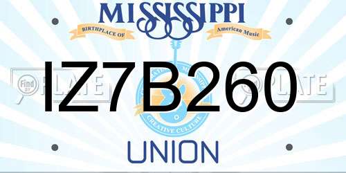 IZ7B260 Mississippi License Plate