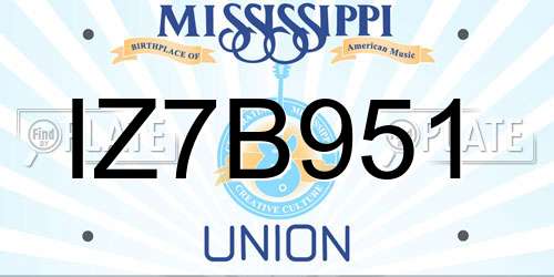 IZ7B951 Mississippi License Plate