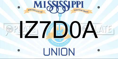 IZ7D0A Mississippi License Plate