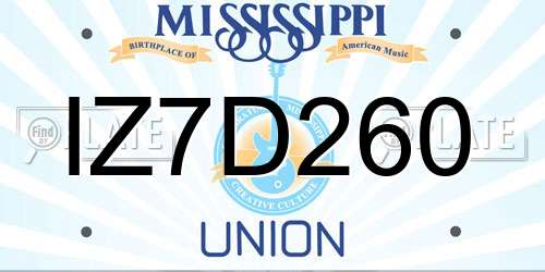 IZ7D260 Mississippi License Plate