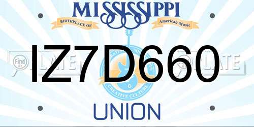 IZ7D660 Mississippi License Plate