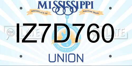 IZ7D760 Mississippi License Plate