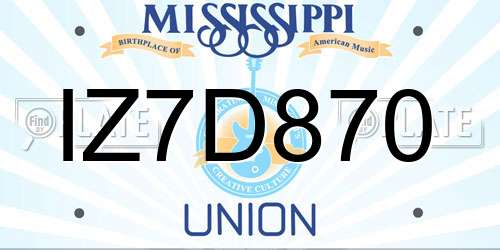 IZ7D870 Mississippi License Plate