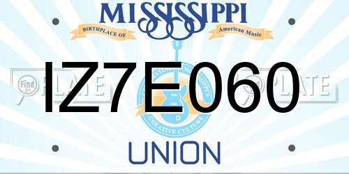 IZ7E060 Mississippi License Plate