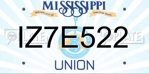 IZ7E522 Mississippi License Plate