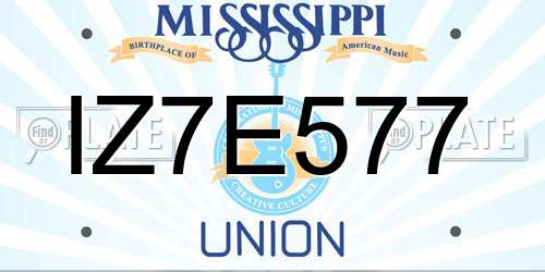IZ7E577 Mississippi License Plate