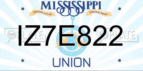 IZ7E822 Mississippi License Plate