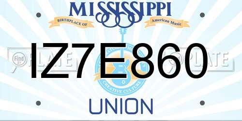 IZ7E860 Mississippi License Plate