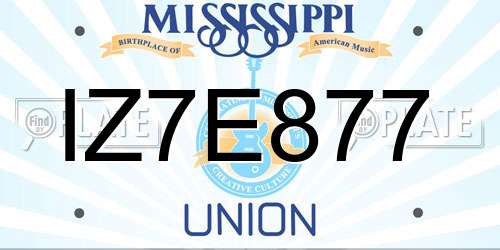 IZ7E877 Mississippi License Plate