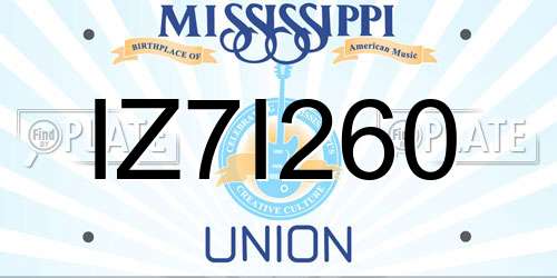 IZ7I260 Mississippi License Plate