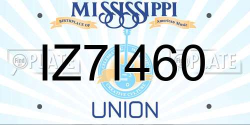 IZ7I460 Mississippi License Plate