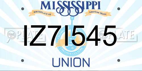 IZ7I545 Mississippi License Plate