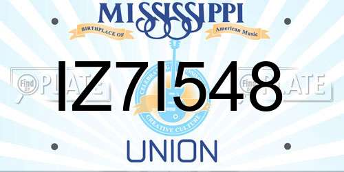 IZ7I548 Mississippi License Plate