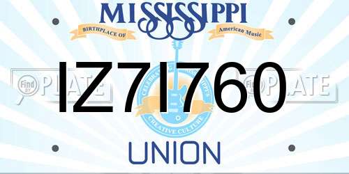 IZ7I760 Mississippi License Plate