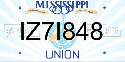 IZ7I848 Mississippi License Plate