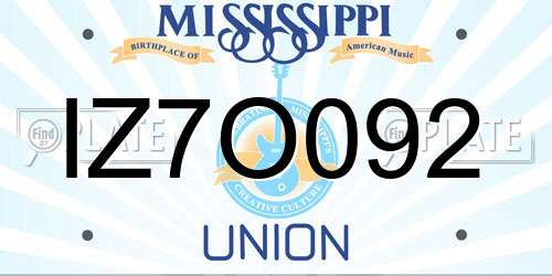 IZ7O092 Mississippi License Plate