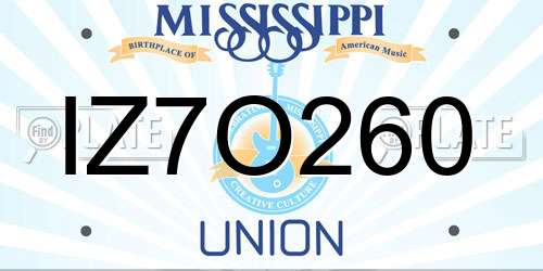 IZ7O260 Mississippi License Plate